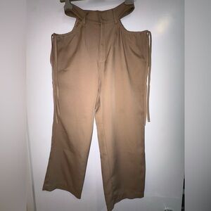 Tan Cutout Trousers